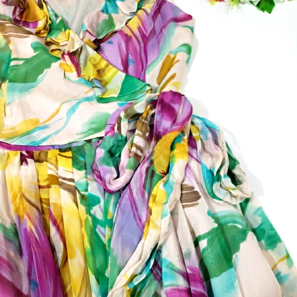 Jones New York Dress floral, 100% Silk - Picture 9 of 16